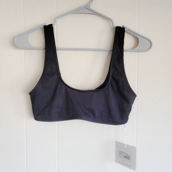 Missguided Rib Sport Crop Bikini Swim Top - Picture 1 of 3